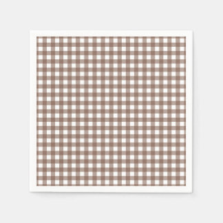 Faye och Lauren Brown Gingham Pappersservett