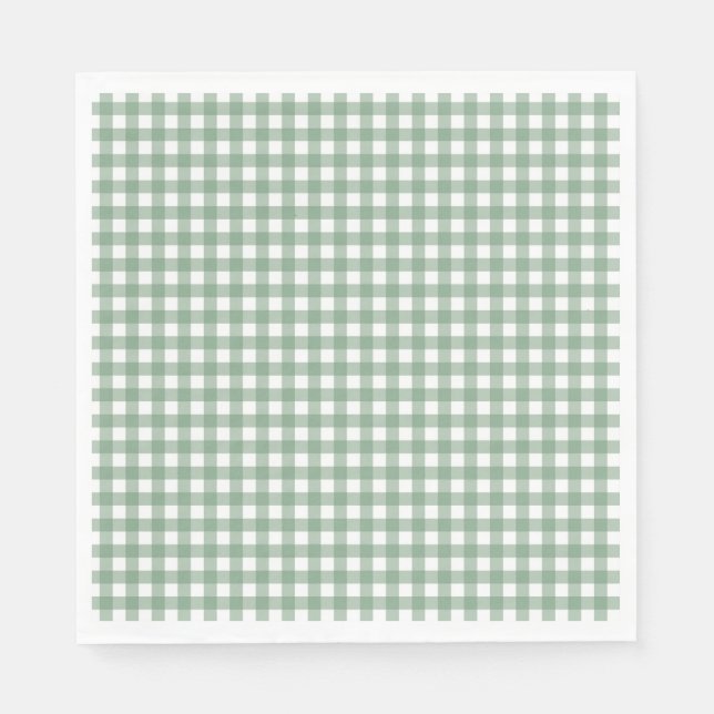 Faye och Lauren Fall Grönt Gingham Pappersservett (Framsidan)