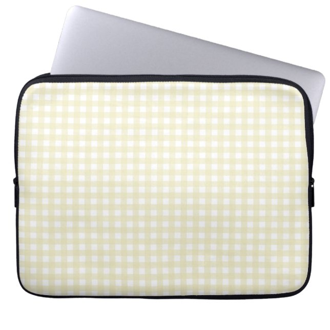 Faye och Lauren Lemon Gult Gingham Laptop Fodral (Framsidan)