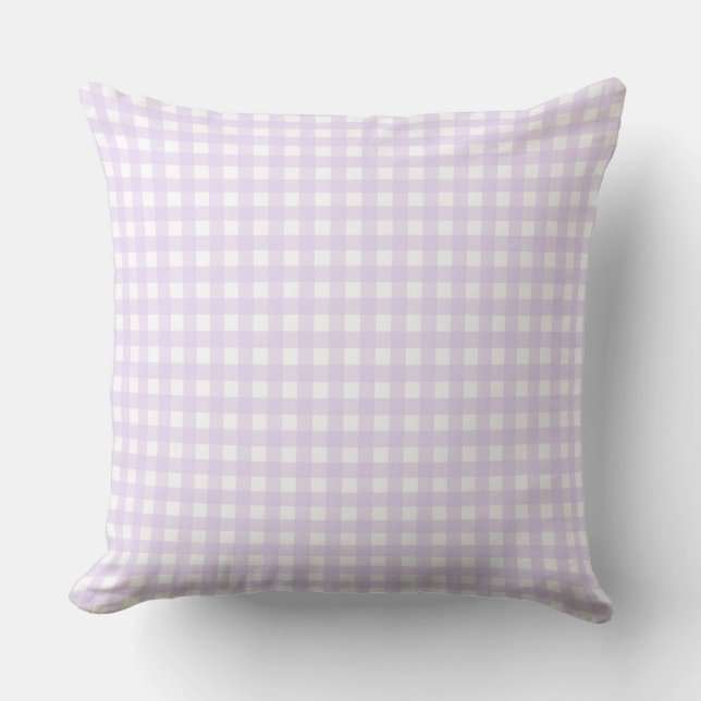 Faye och Lauren Ljusrosa Gingham Kudde (Framsida)