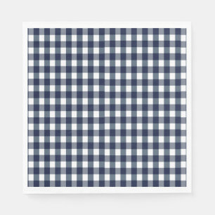 Faye och Lauren Navy Gingham Pappersservett
