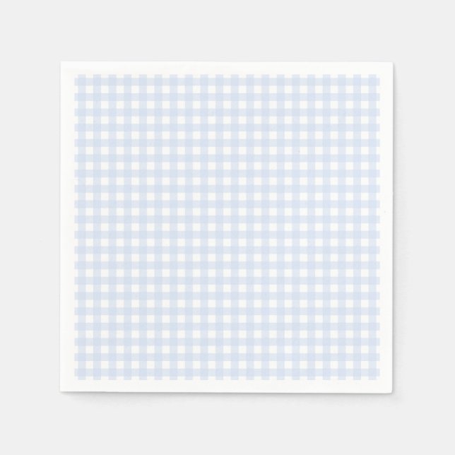 Faye och Lauren Pastel Blue Gingham Pappersservett (Framsidan)