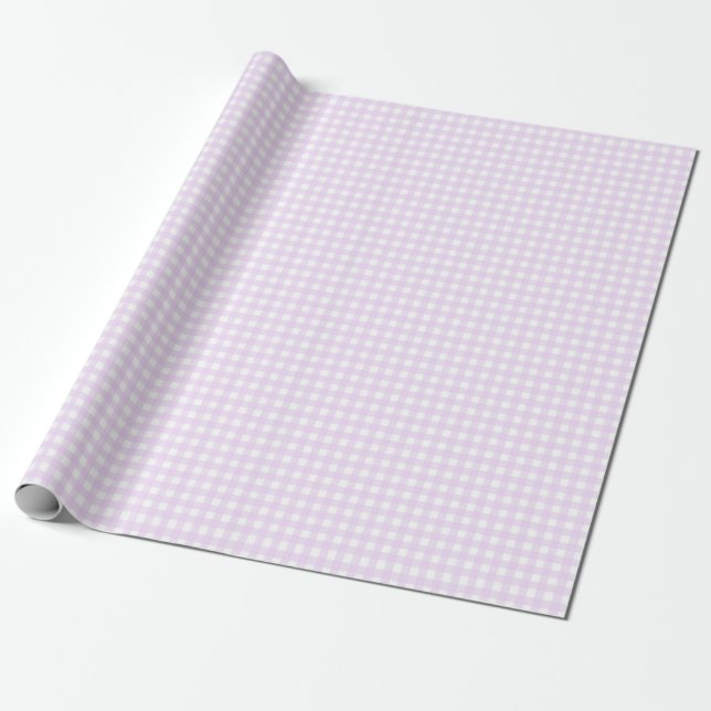 Faye och Lauren Pastel Lila Gingham Presentpapper (Utrullad)