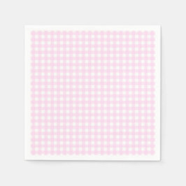 Faye och Lauren Pastel Rosa Gingham Pappersservett