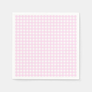 Faye och Lauren Pastel Rosa Gingham Pappersservett