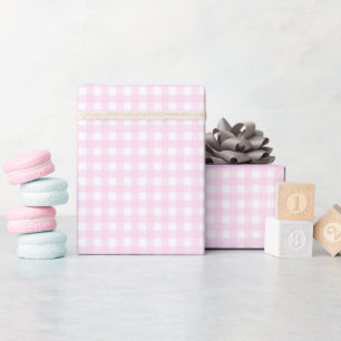 Faye och Lauren Pastel Rosa Gingham Presentpapper