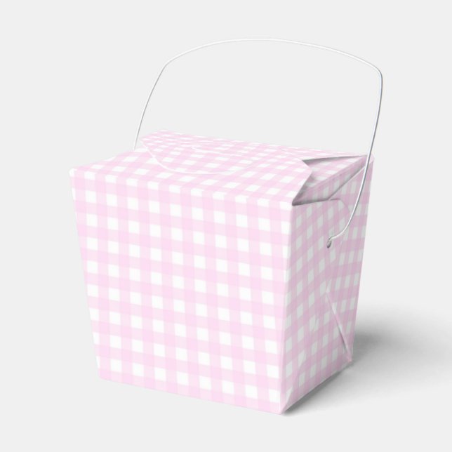 Faye och Lauren Pastell Rosa Rutig Presentaskar (Framsidan Sidan)