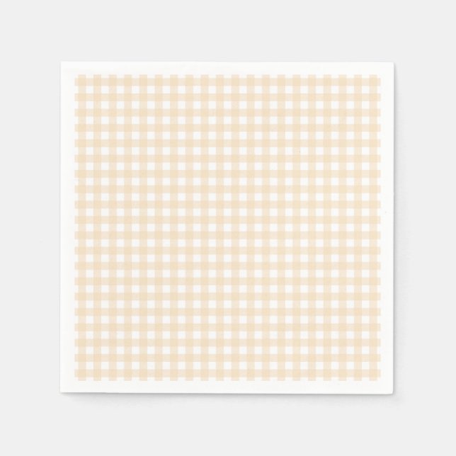 Faye och Lauren Peach Gingham Pappersservett (Framsidan)