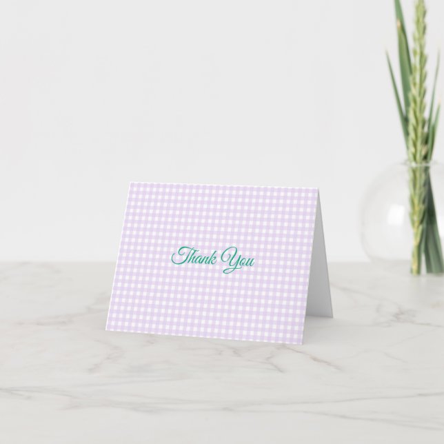 Faye och Lauren Pink Gingham Tack Kort (Framsida)