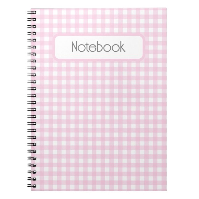 Faye och Lauren Rosa Gingham Spiral Photo Notebook Anteckningsbok (Framsidan)