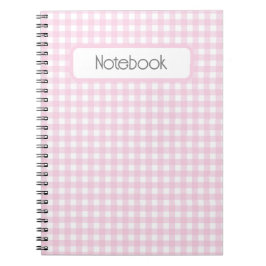 Faye och Lauren Rosa Gingham Spiral Photo Notebook Anteckningsbok