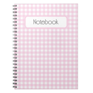 Faye och Lauren Rosa Gingham Spiral Photo Notebook Anteckningsbok