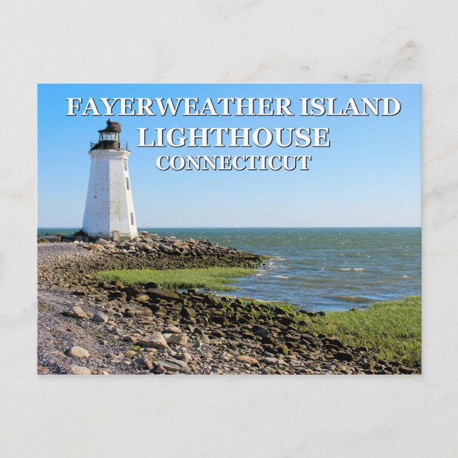Fayerweather Island fyr, Connecticut Vykort (Framsida)