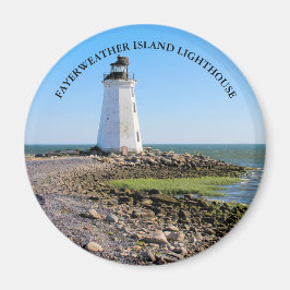 Fayerweather Island Lighthouse CT Round Magnet
