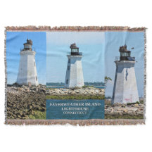 Fayerweather Island Lighthouse, CT Throw Blanket