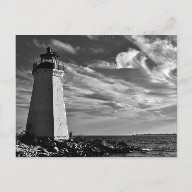 Fayerweather Lighthouse - Bridgeport, CT-vykort Vykort (Framsida)
