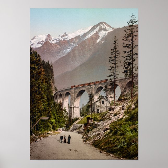 Fayet-Chamonix Railway - 1900 Photochrom Poster (Framsidan)