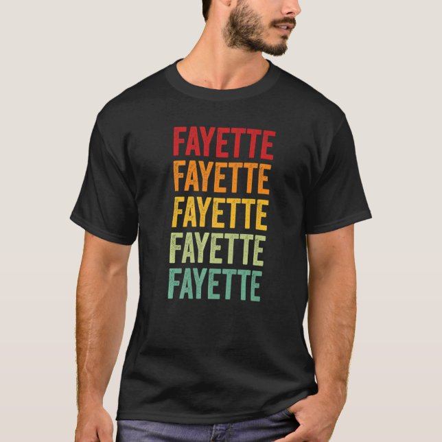 Fayette County Illinois Rainbow Text T Shirt (Framsida)