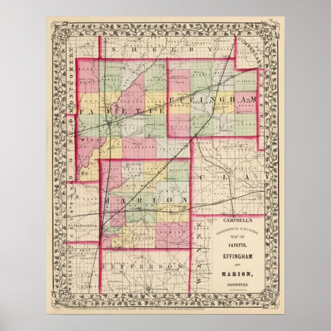 Fayette, Effingham, Marion, fylken Poster (Framsidan)