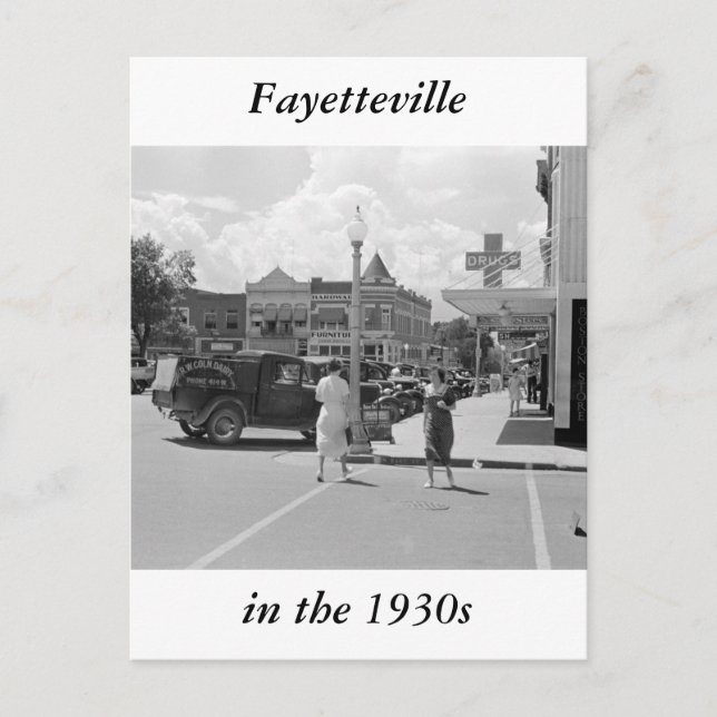 Fayetteville, Arkansas, 1930-talet Vykort (Framsida)