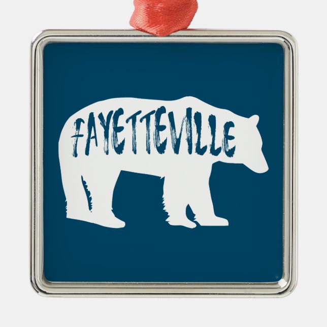 Fayetteville Arkansas Bear Julgransprydnad Metall (Framsidan)
