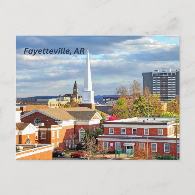 Fayetteville, Arkansas, centrala Vy Vykort (Framsida)