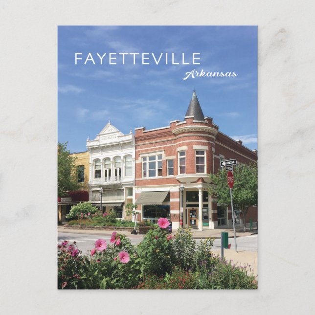 Fayetteville, Arkansas, fyrkantsfoto i centrum Vykort (Framsida)