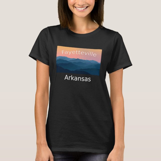 Fayetteville Arkansas Mountain sunset hometown T Shirt (Framsida)