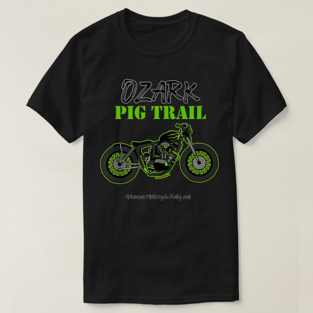 Fayetteville Arkansas Ozark Pig Trail Bobber Motor T Shirt (Design framsida)