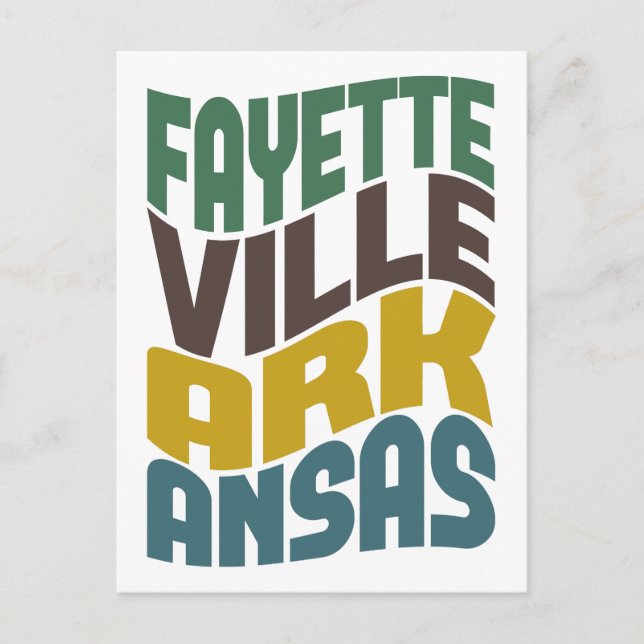 Fayetteville Arkansas Retro Wave Vykort (Framsida)