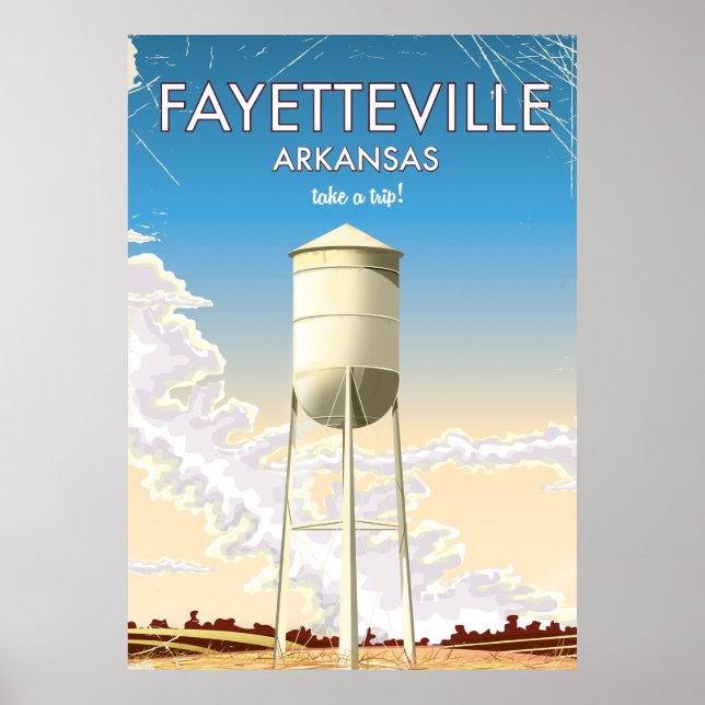 Fayetteville Arkansas Travel-affisch Poster (Framsidan)
