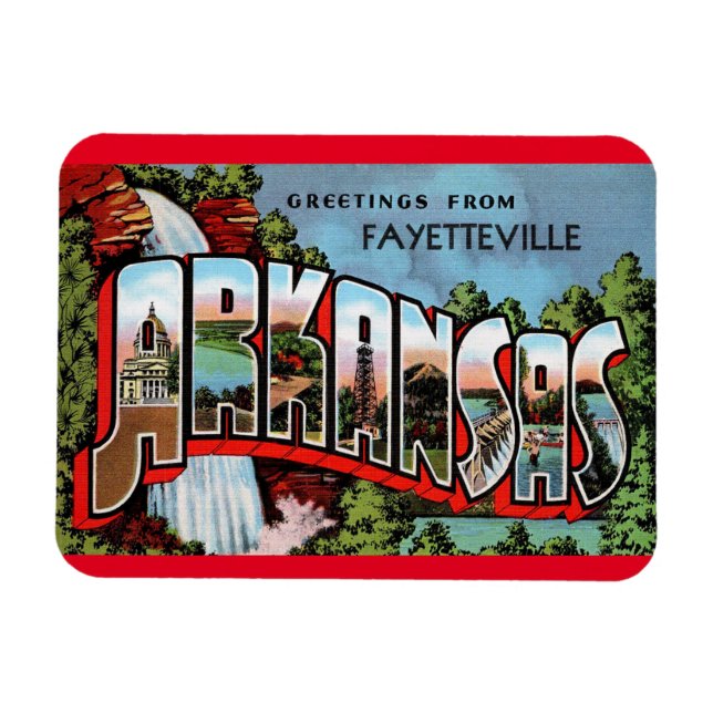 Fayetteville Arkansas Vintage resor Magnet (Horisontell)