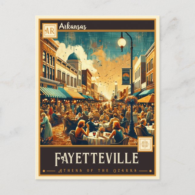 Fayetteville, Arkansas | VINTAGE Vykort (Framsida)