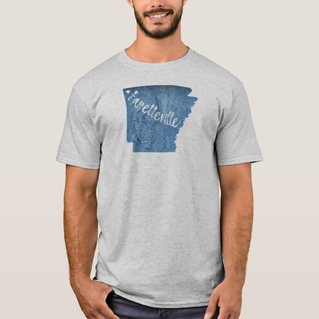Fayetteville Arkansas Wood Grain T Shirt (Framsida)