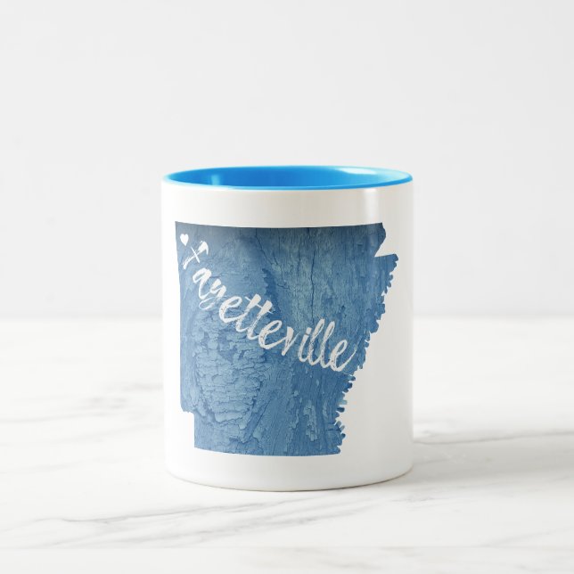 Fayetteville Arkansas Wood Grain Två-Tonad Mugg (Center)