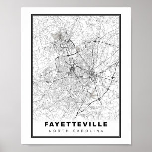 Fayetteville Karta Poster