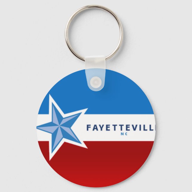Fayetteville (North Carolina) City flagga Keychain Nyckelring (Framsida)