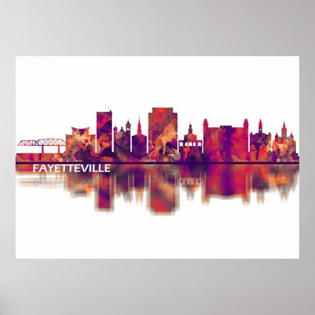 Fayetteville North Carolina Skyline Poster (Framsidan)
