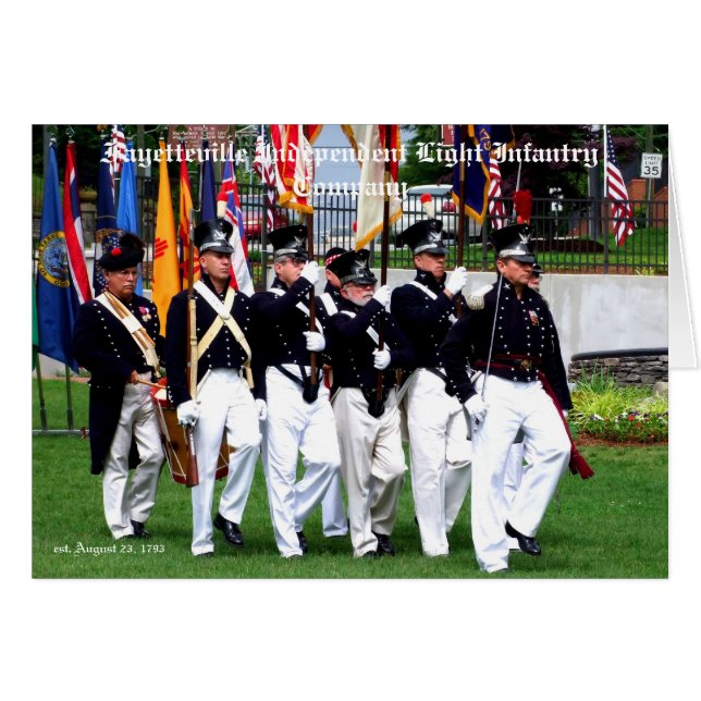Fayetteville Oberoende Light Infantry Company Hälsningskort (Framsidan Horizontal)