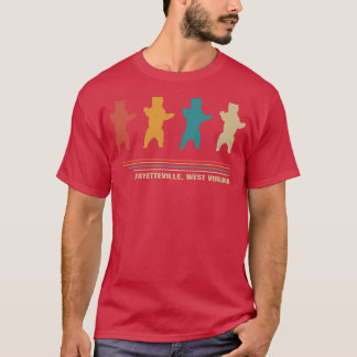 Fayetteville Väster Virginia Vintage Bear WV Distr T Shirt