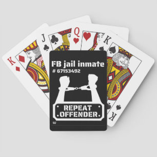 "FB JAIL INMATE" lustig fängelsefånge Casinokort