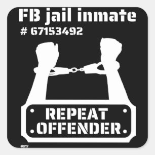 "FB JAIL INMATE" lustig fängelsefånge        Fyrkantigt Klistermärke