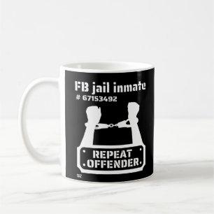 "FB JAIL INMATE" lustig fängelsefånge         Kaffemugg