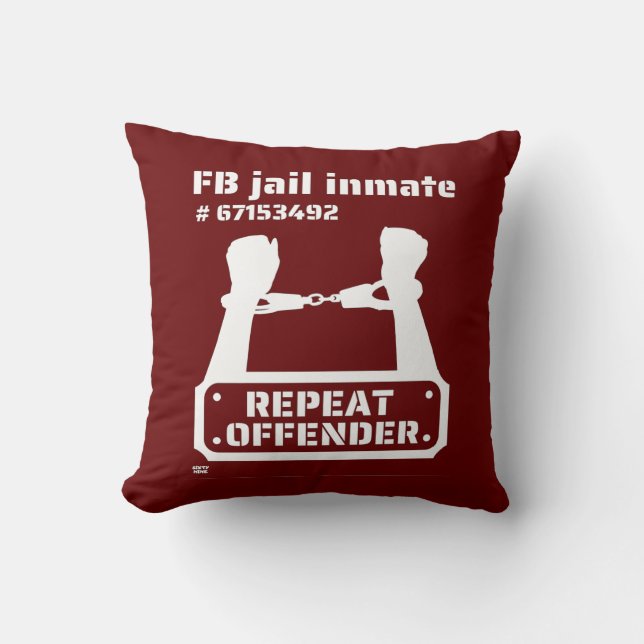 "FB JAIL INMATE" lustig fängelsefånge Kudde (Framsida)