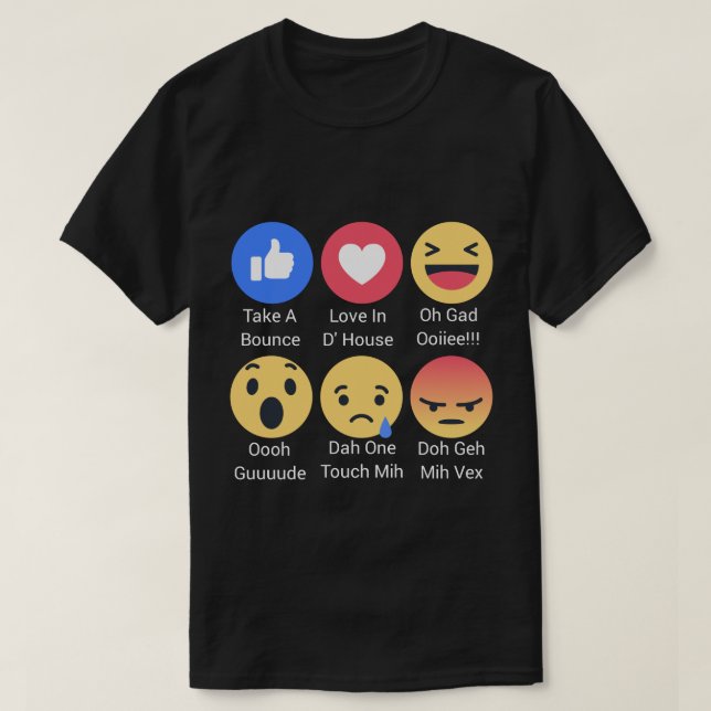 Fb-reaktioner för Trinis T Shirt (Design framsida)
