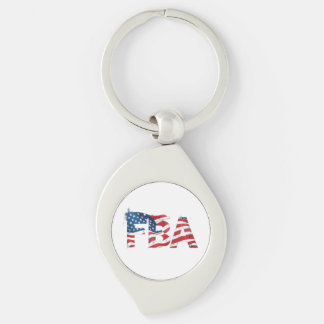 FBA Grundläggande svarta amerikaner Swirl Silverfärgad Nyckelring