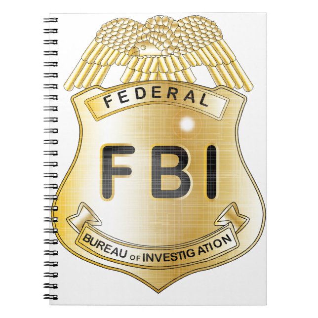 FBI Badge Anteckningsbok Med Spiral (Framsidan)