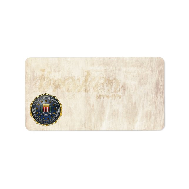 FBI Emblem Adressetikett (Framsidan)