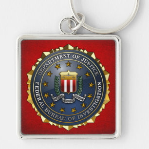 Fbi-Emblem Fyrkantig Silverfärgad Nyckelring