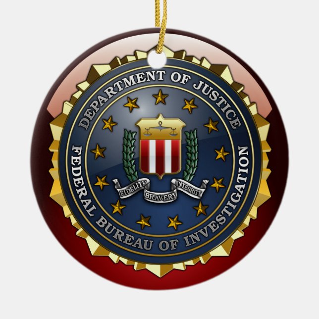 FBI Emblem Julgransprydnad Keramik (Framsidan)